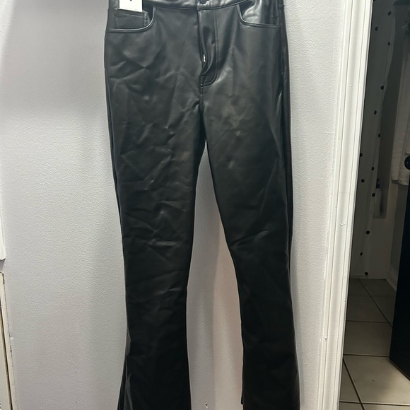 NWT 7 For All Mankind Leather Flares - Picture 5 of 5